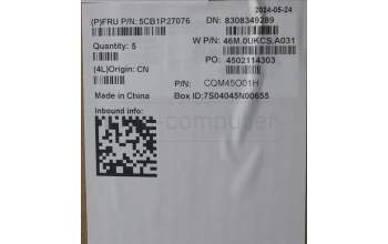 Lenovo 5CB1P27076 C-Cover with keyboard, USA English, Arctic Grey, Backlight, US