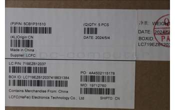 Lenovo 5CB1P31510 C-Cover with keyboard, Portuguese, Arctic Grey, UK