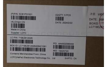 Lenovo 5CB1P31521 C-Cover with keyboard, Arabic, Arctic Grey, US