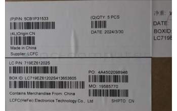 Lenovo 5CB1P31533 C-Cover with keyboard, Hebrew, Arctic Grey, US