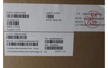 Lenovo 5CB1P31549 C-Cover with keyboard, UK English, Arctic Grey, UK