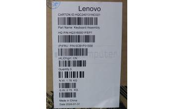 Lenovo 5CB1P31558 C-Cover with keyboard, US English Euro, Arctic Grey, US