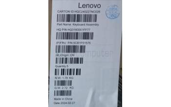 Lenovo 5CB1P31576 C-Cover with keyboard, Switzerland, Arctic Grey, UK