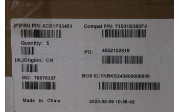 Lenovo 5CB1P33451 C-Cover with keyboard, UK English, Cloud Grey, Backlight, FingerPrint, UK