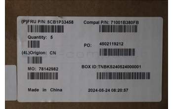 Lenovo 5CB1P33458 C-Cover with keyboard, Nordic, Cloud Grey, Backlight, FingerPrint, UK