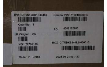 Lenovo 5CB1P33459 C-Cover with keyboard, French, Cloud Grey, Backlight, FingerPrint, US