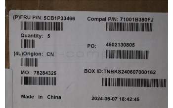 Lenovo 5CB1P33466 C-Cover with keyboard, Switzerland, Cloud Grey, Backlight, FingerPrint, UK