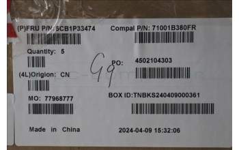 Lenovo 5CB1P33474 COVER UpCase EUROENG C83DC NFPCG BLAI AL