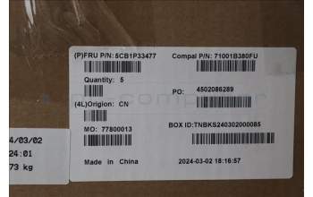 Lenovo 5CB1P33477 Tastatur inkl. Topcase RUS C83DC NFP CG BLAI AL