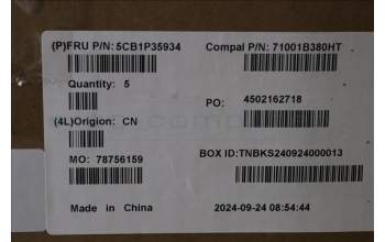 Lenovo 5CB1P35934 C-Cover with keyboard, Portuguese, Abyss Blue, Backlight, Non-FingerPrint, UK