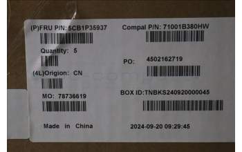 Lenovo 5CB1P35937 C-Cover with keyboard, Nordic, Abyss Blue, Backlight, Non-FingerPrint, UK