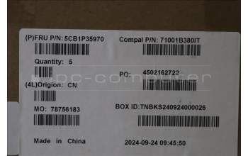 Lenovo 5CB1P35970 C-Cover with keyboard, German, Cloud Grey, Non-Backlight, FingerPrint, UK