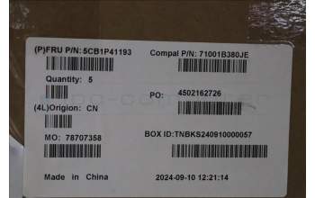 Lenovo 5CB1P41193 C-Cover with keyboard, UK English, Cloud Grey, Non_Backlight, Non_FingerPrint