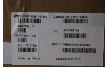 Lenovo 5CB1P41209 C-Cover with keyboard, Switzerland, Cloud Grey, Non-Backlight, Non-FingerPrint, UK