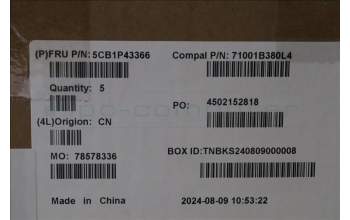 Lenovo 5CB1P43366 C-Cover with keyboard, Spanish, Abyss Blue, Non-Backlight, Non-FingerPrint, UK