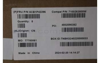 Lenovo 5CB1P43396 C-Cover with keyboard, Turkish, White Backlight, UK