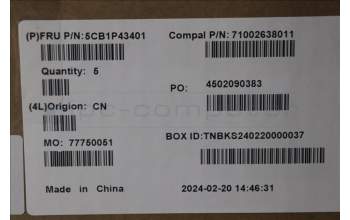 Lenovo 5CB1P43401 C-Cover with keyboard,French,White Backlight