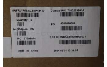 Lenovo 5CB1P43410 C-Cover with keyboard, Czech Slovakian, White Backlight, UK