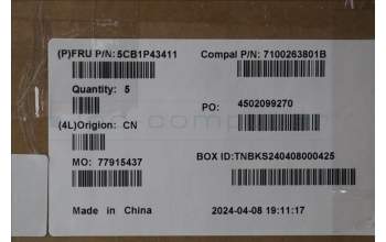 Lenovo 5CB1P43411 C-Cover with keyboard, French Arabic, White Backlight, UK