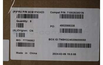 Lenovo 5CB1P43423 Tastatur inkl. Topcase ASM_THAI C 83DX RGB