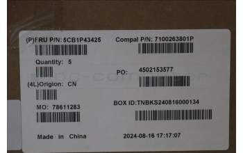 Lenovo 5CB1P43425 C-Cover with keyboard, Italian, RGB Backlight, UK