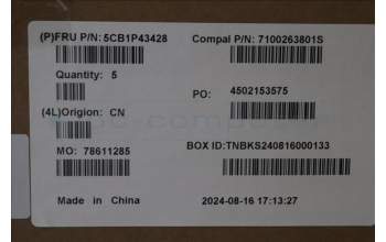 Lenovo 5CB1P43428 C-Cover with keyboard, Portuguese, RGB Backlight, UK