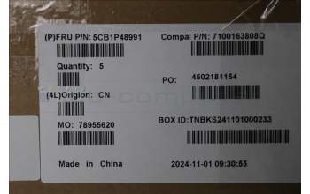 Lenovo 5CB1P48991 C-Cover with keyboard, Belgian, Cloud Grey, Backlight, FingerPrint, UK