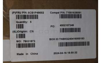 Lenovo 5CB1P49002 C-Cover with keyboard,US English Euro,Cloud Grey,Backlight,Non_Fingerprint