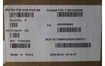 Lenovo 5CB1P49156 C-Cover with keyboard, Hungarian, Cloud Grey, Backlight, Non-Fingerprint, UK