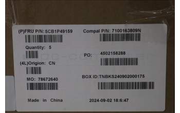 Lenovo 5CB1P49159 C-Cover with keyboard, Slovenian, Cloud Grey, Backlight, Non-FingerPrint, UK