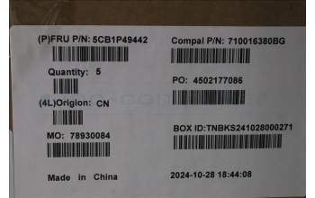 Lenovo 5CB1P49442 C-Cover with keyboard, Czech Slovakian, Abyss Blue, Backlight, Non-FingerPrint, UK