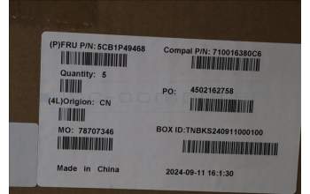 Lenovo 5CB1P49468 C-Cover with keyboard, Belgian, Cloud Grey, Non-Backlight, FingerPrint, UK