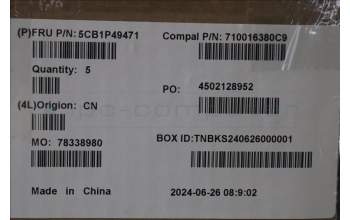 Lenovo 5CB1P49471 C-Cover with keyboard, Switzerland, Cloud Grey, Non_Backlight, FingerPrint