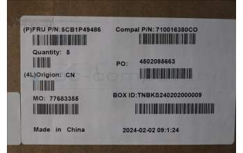 Lenovo 5CB1P49486 C-Cover with keyboard, UK English, Cloud Grey, Non-Backlight, Non-Fingerprint, UK