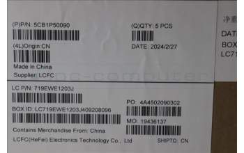 Lenovo 5CB1P50090 C-Cover with keyboard, English, Onyx Grey, US