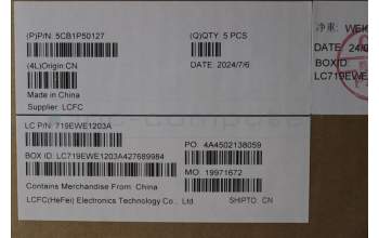 Lenovo 5CB1P50127 C-Cover with keyboard, French Arabic, Grey, RGB Backlight, UK