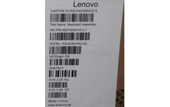 Lenovo 5CB1P50153 C-Cover with keyboard, English, Luna Grey, Non-Fingerprint, US