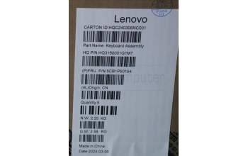 Lenovo 5CB1P50154 C-Cover with keyboard, US English Euro, Luna Grey, Non-Fingerprint, US