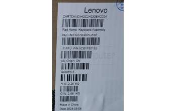 Lenovo 5CB1P50155 C-Cover with keyboard, French, Luna Grey, Non-Fingerprint, US
