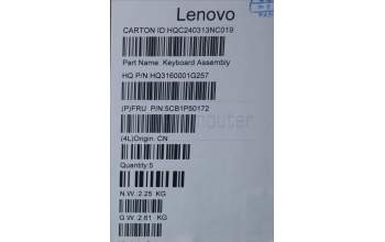 Lenovo 5CB1P50172 C-Cover with keyboard,Switzerland,Luna Grey,Non_Fingerprint