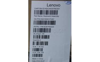 Lenovo 5CB1P50220 C-Cover with keyboard,English,Luna Grey