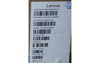 Lenovo 5CB1P50237 Tastatur inkl. Topcase ASM HUN H83E2 LG 2.5K