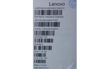 Lenovo 5CB1P50270 C-Cover with keyboard,Nordic,Luna Grey