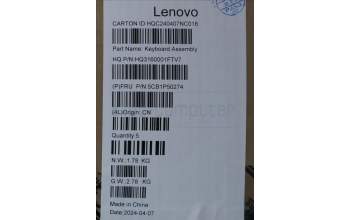 Lenovo 5CB1P50274 C-Cover with keyboard,Russian,Luan Grey,Puresight Logo