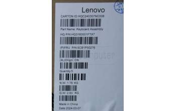 Lenovo 5CB1P50276 C-Cover with keyboard,Slovenian,Luan Grey,Puresight Logo