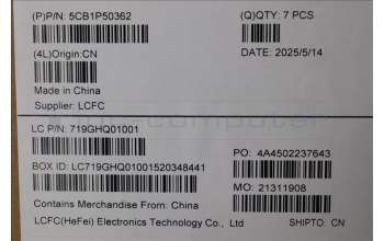 Lenovo 5CB1P50362 FRU COVER MT062_D_COVER_WLAN_ASSY