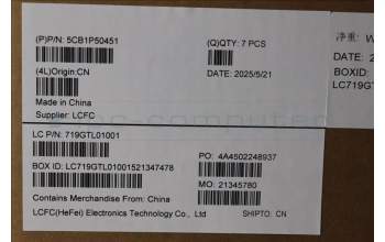 Lenovo 5CB1P50451 FRU COVER ME632_D_COVER_AL_w/SCW