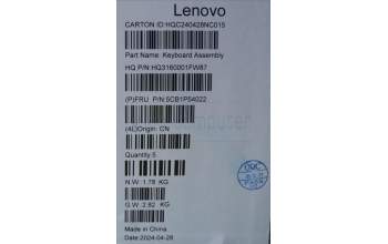Lenovo 5CB1P54022 Tastatur inkl. TopcaseASM KOR H83E2 LG PST DIS