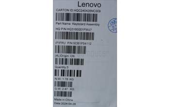 Lenovo 5CB1P54112 Tastatur inkl. TopcaseASM SLV H83E2 LG PST DIS