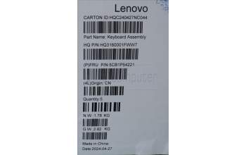 Lenovo 5CB1P54221 Tastatur inkl. TopcaseASM UK H83E2 LG PST DIS